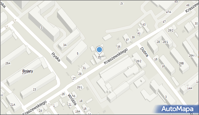 Białystok, Kraszewskiego Józefa Ignacego, 33, mapa Białegostoku