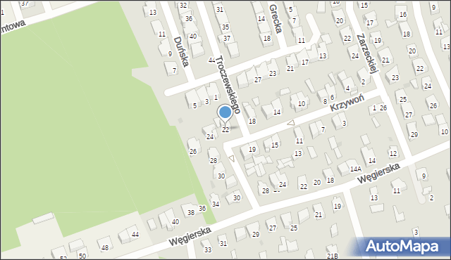 Białystok, Krzywoń Anieli, 22, mapa Białegostoku