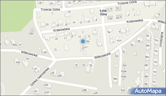 Bibice, Krakowska, 11, mapa Bibice