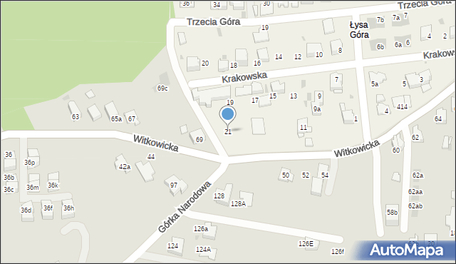 Bibice, Krakowska, 21, mapa Bibice