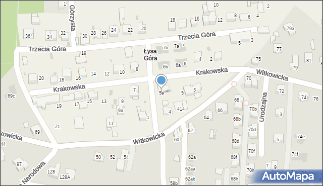 Bibice, Krakowska, 5a, mapa Bibice