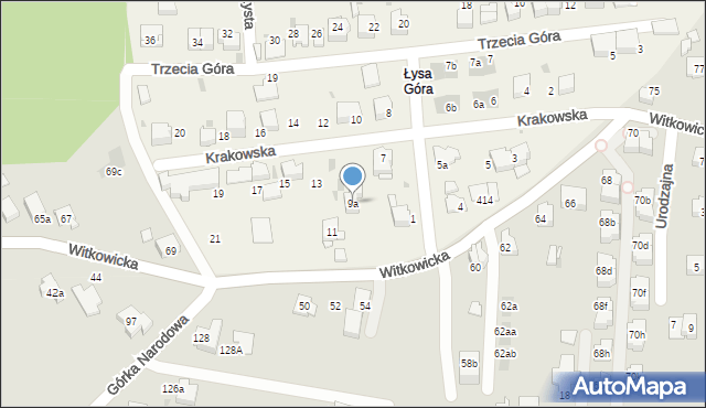 Bibice, Krakowska, 9a, mapa Bibice