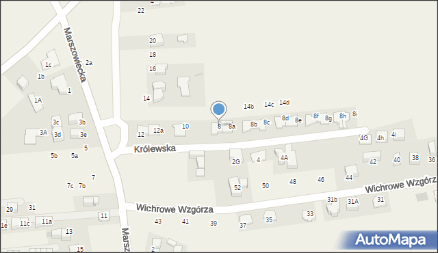 Bibice, Królewska, 8, mapa Bibice