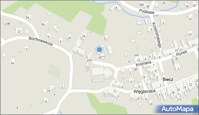 Biecz, Kromera, 1a, mapa Biecz