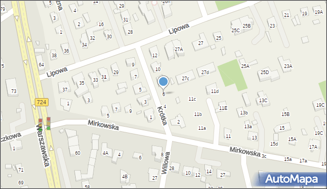 Bielawa, Krótka, 6, mapa Bielawa