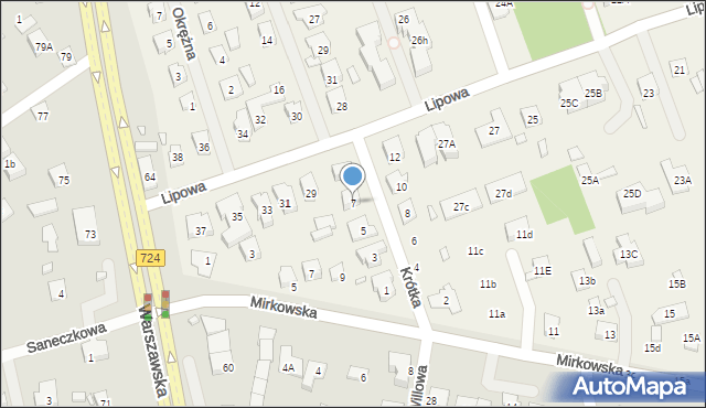 Bielawa, Krótka, 7, mapa Bielawa