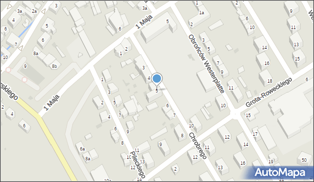 Bielawa, Króla Bolesława Chrobrego, 5, mapa Bielawa