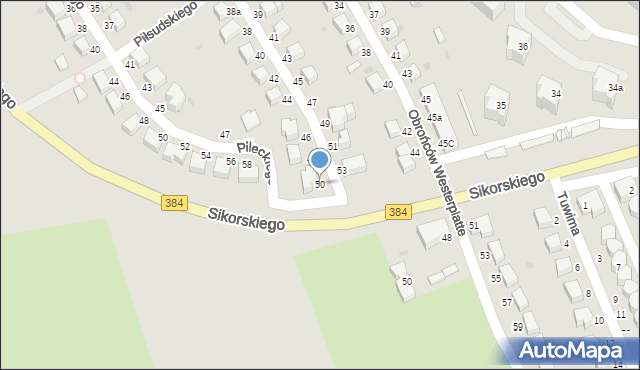 Bielawa, Króla Bolesława Chrobrego, 50, mapa Bielawa