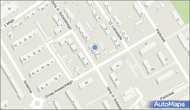 Bielawa, Króla Jana III Sobieskiego, 13, mapa Bielawa