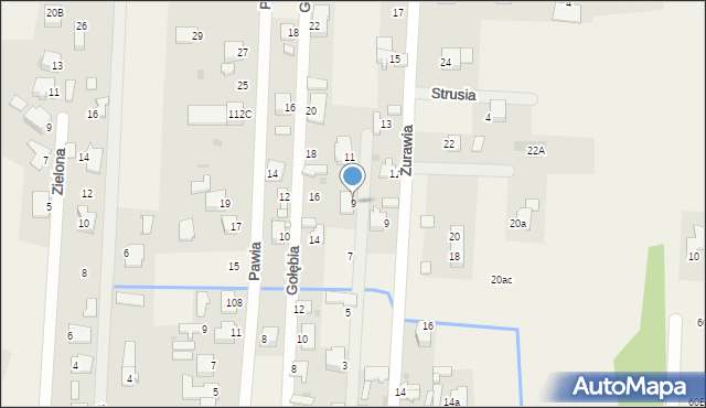 Bielicha, Krucza, 9, mapa Bielicha