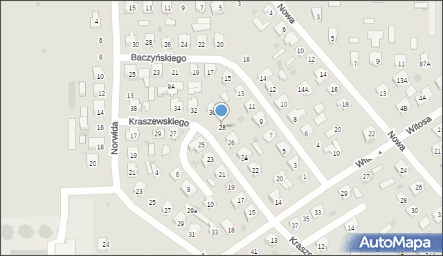 Bielsk Podlaski, Kraszewskiego Józefa Ignacego, 28, mapa Bielsk Podlaski