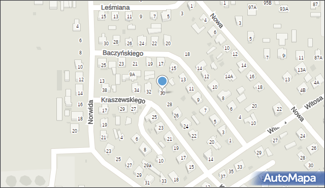 Bielsk Podlaski, Kraszewskiego Józefa Ignacego, 30, mapa Bielsk Podlaski