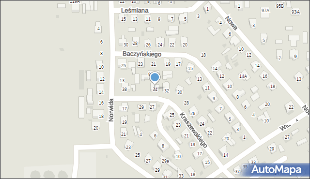 Bielsk Podlaski, Kraszewskiego Józefa Ignacego, 34, mapa Bielsk Podlaski