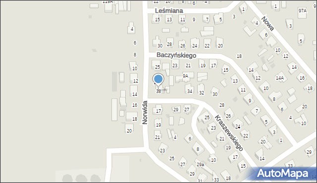 Bielsk Podlaski, Kraszewskiego Józefa Ignacego, 38, mapa Bielsk Podlaski