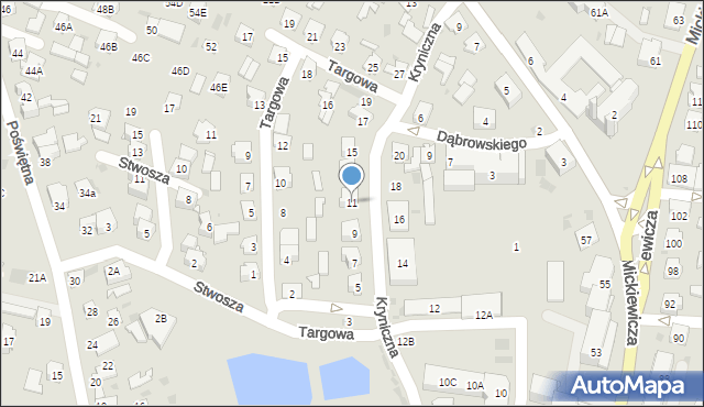Bielsk Podlaski, Kryniczna, 11, mapa Bielsk Podlaski