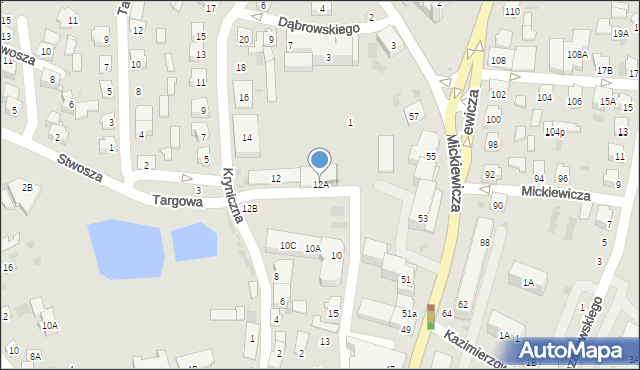 Bielsk Podlaski, Kryniczna, 12A, mapa Bielsk Podlaski