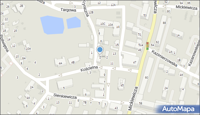 Bielsk Podlaski, Kryniczna, 2, mapa Bielsk Podlaski