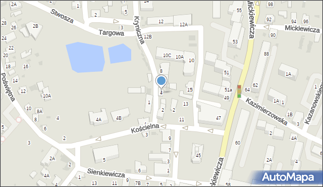 Bielsk Podlaski, Kryniczna, 4, mapa Bielsk Podlaski