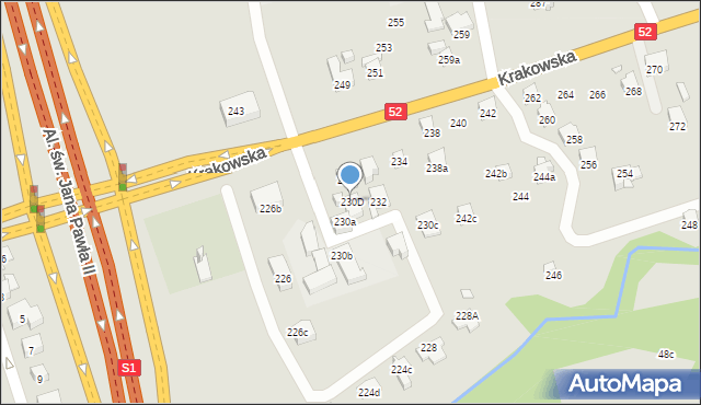 Bielsko-Biała, Krakowska, 230D, mapa Bielsko-Białej