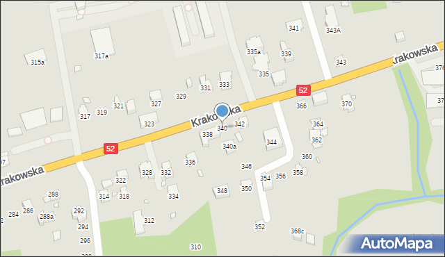 Bielsko-Biała, Krakowska, 340, mapa Bielsko-Białej