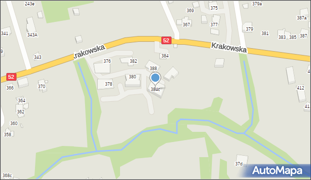 Bielsko-Biała, Krakowska, 384c, mapa Bielsko-Białej