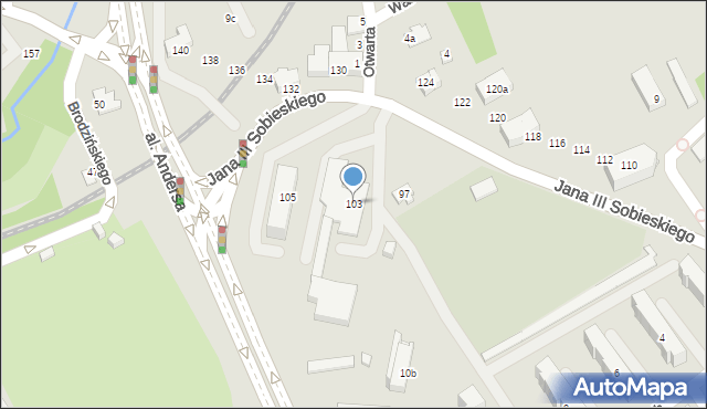 Bielsko-Biała, Króla Jana III Sobieskiego, 103, mapa Bielsko-Białej