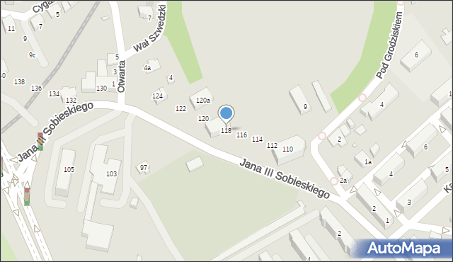 Bielsko-Biała, Króla Jana III Sobieskiego, 118, mapa Bielsko-Białej