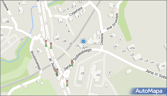 Bielsko-Biała, Króla Jana III Sobieskiego, 132, mapa Bielsko-Białej