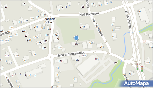 Bielsko-Biała, Króla Jana III Sobieskiego, 162, mapa Bielsko-Białej