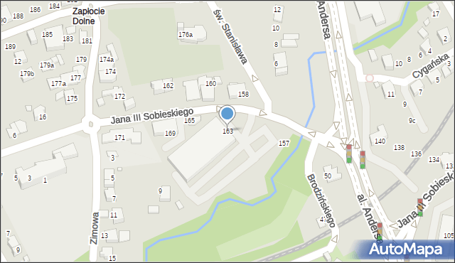 Bielsko-Biała, Króla Jana III Sobieskiego, 163, mapa Bielsko-Białej