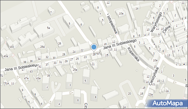 Bielsko-Biała, Króla Jana III Sobieskiego, 19, mapa Bielsko-Białej