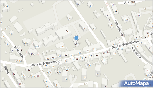 Bielsko-Biała, Króla Jana III Sobieskiego, 26, mapa Bielsko-Białej