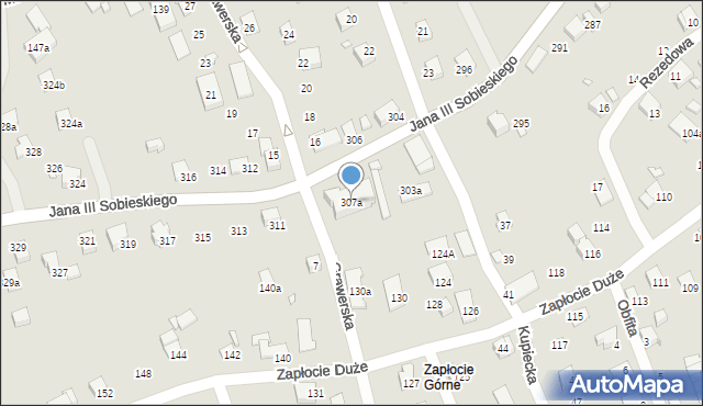Bielsko-Biała, Króla Jana III Sobieskiego, 307a, mapa Bielsko-Białej