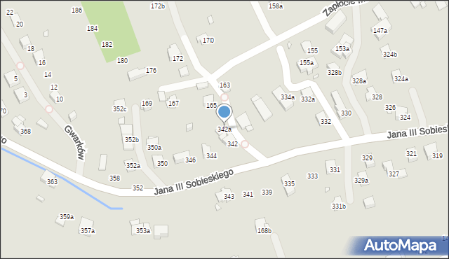 Bielsko-Biała, Króla Jana III Sobieskiego, 342a, mapa Bielsko-Białej