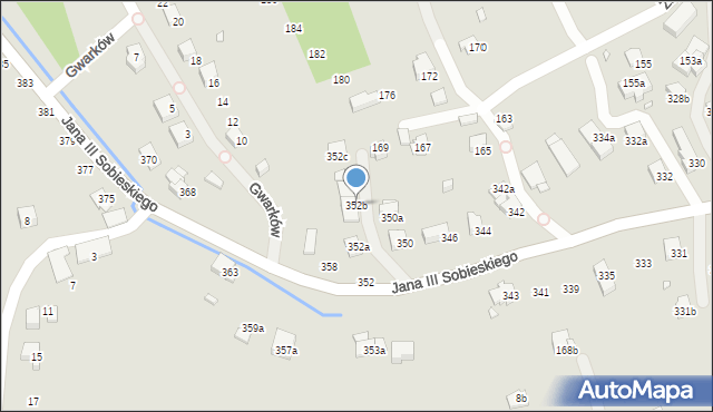 Bielsko-Biała, Króla Jana III Sobieskiego, 352b, mapa Bielsko-Białej