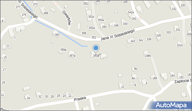 Bielsko-Biała, Króla Jana III Sobieskiego, 353a, mapa Bielsko-Białej