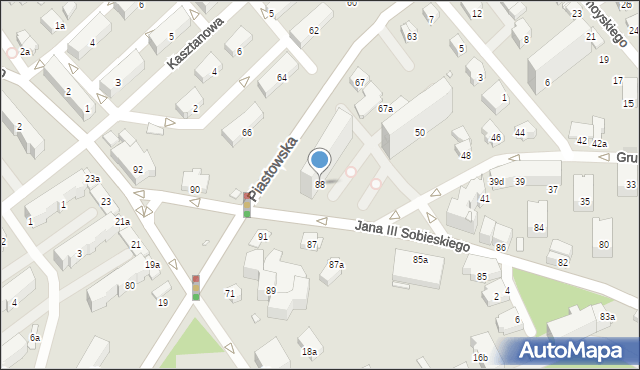 Bielsko-Biała, Króla Jana III Sobieskiego, 88, mapa Bielsko-Białej