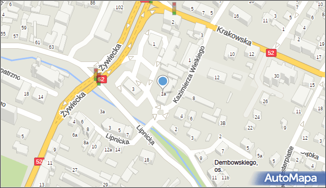 Bielsko-Biała, Króla Kazimierza Wielkiego, 1a, mapa Bielsko-Białej