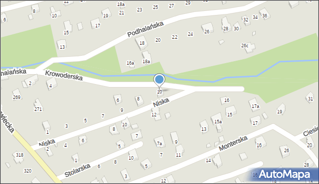 Bielsko-Biała, Krowoderska, 10, mapa Bielsko-Białej