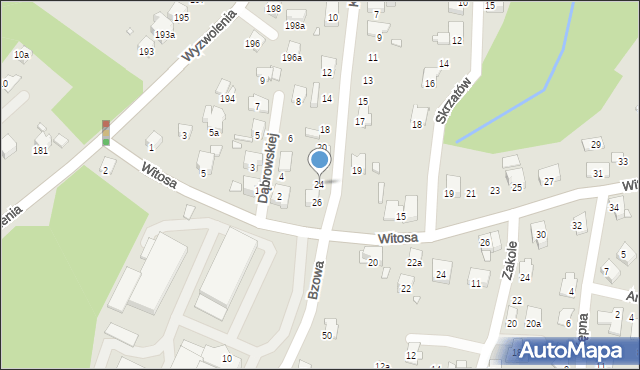 Bielsko-Biała, Krasnoludków, 24, mapa Bielsko-Białej