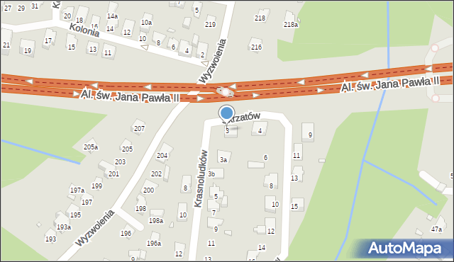 Bielsko-Biała, Krasnoludków, 3, mapa Bielsko-Białej