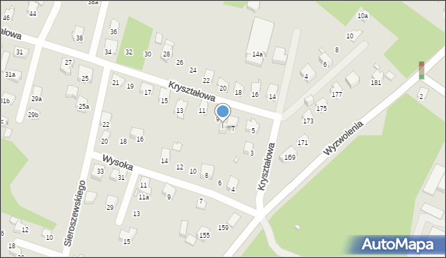 Bielsko-Biała, Kryształowa, 7a, mapa Bielsko-Białej