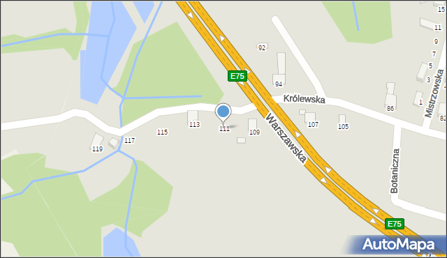 Bielsko-Biała, Królewska, 111, mapa Bielsko-Białej