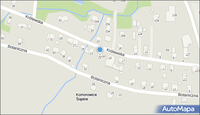 Bielsko-Biała, Królewska, 21, mapa Bielsko-Białej