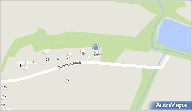 Bielsko-Biała, Kromparecka, 101, mapa Bielsko-Białej