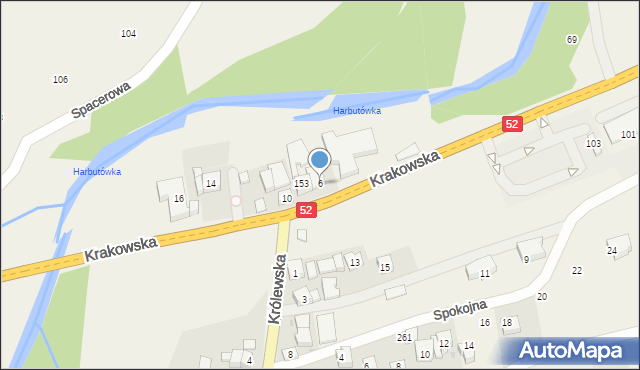 Biertowice, Krakowska, 6, mapa Biertowice