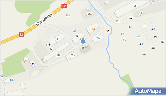 Biertowice, Krakowska, 65, mapa Biertowice