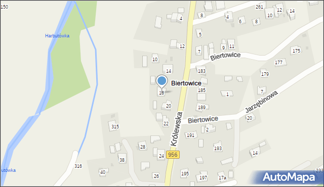 Biertowice, Królewska, 18, mapa Biertowice