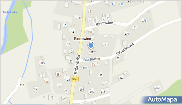 Biertowice, Królewska, 189, mapa Biertowice