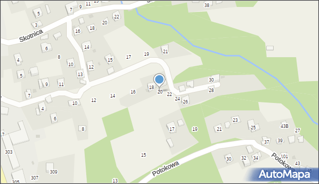 Biertowice, Krótka, 20, mapa Biertowice